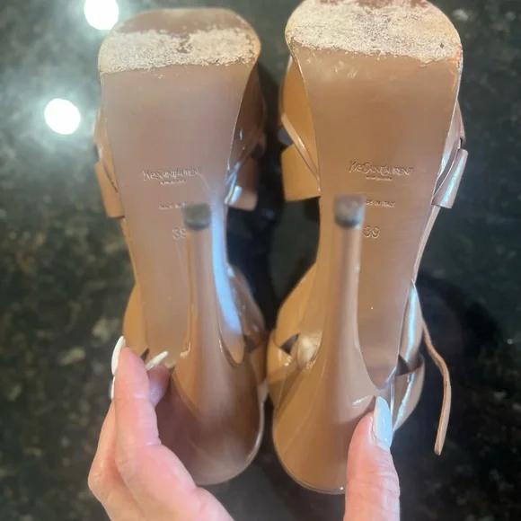 YSL patent leather tributes 105 platform sandals sz 39 - Picture 14 of 17